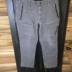 Alaskan Hardgear thick Gray Cargo Pants size 38x30 worn edges